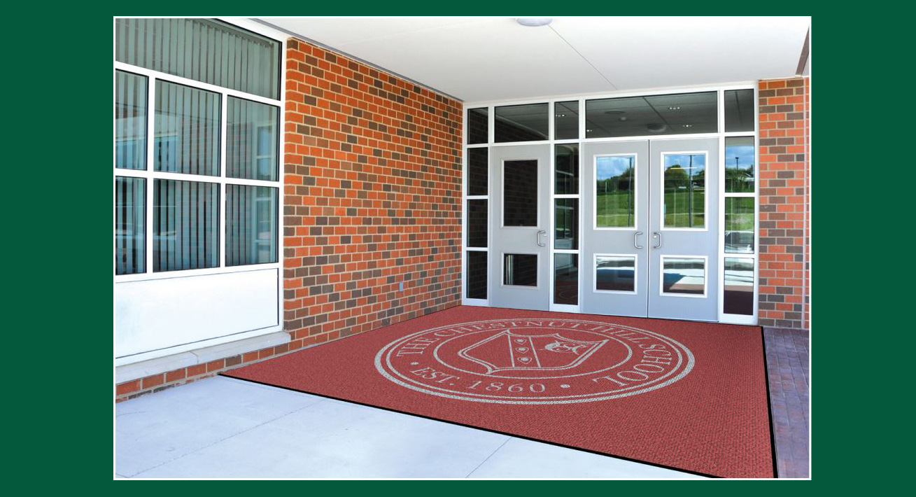 school color logo mat